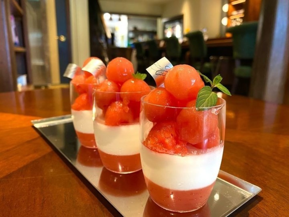 スイカとココナッツのブランマンジェ